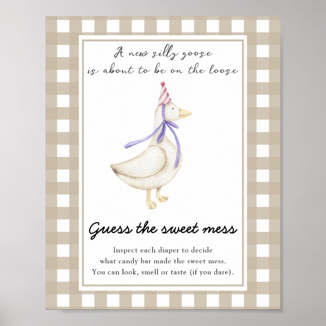 Affiche Fête de bébé oie - Devinez le doux désordre (Devant)