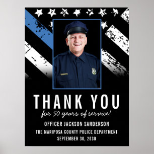 Affiche Fête de bienvenue photo de retraite de police pers