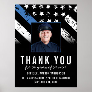 Affiche Fête de bienvenue pour photo de retraite de police
