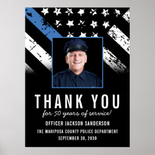 Affiche Fête de bienvenue pour photo de retraite de police