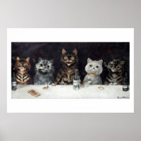 Fête de célibataire de chat vintage par Louis Wain