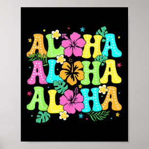 Affiche Fête de costume de luau tropical Aloha hawaïen Haw