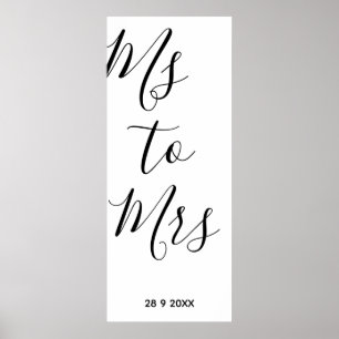 Affiche Fête de douche de mariée de Mlle à Mme