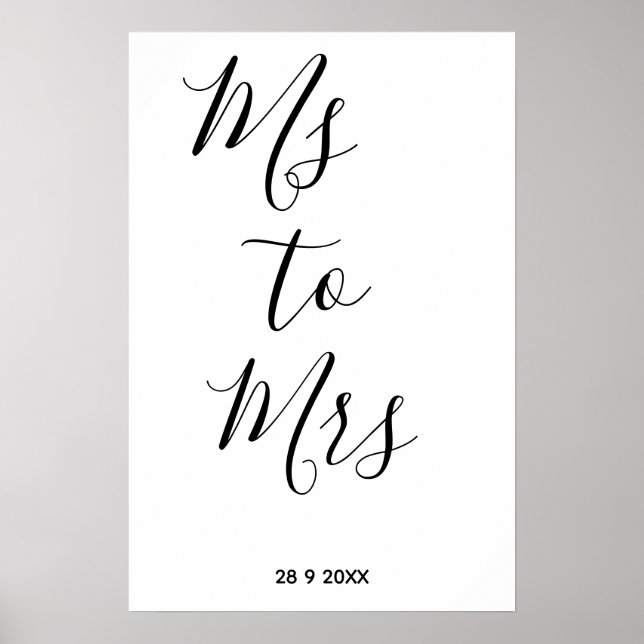 Affiche Fête de douche de mariée de Mlle à Mme (Devant)