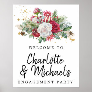 Affiche Fête de fiançailles Holly Rose Gold