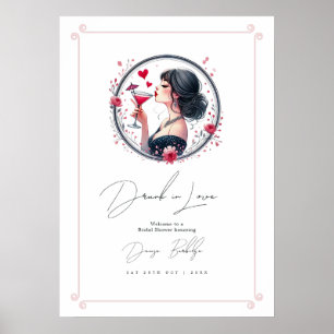 Affiche Fête de Fiançailles "Ivre d'Amour" Bienvenue