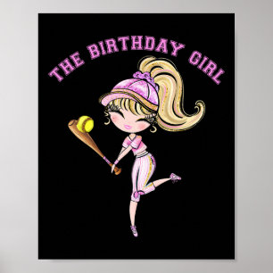 Affiche Fête de fille d'anniversaire Softll 6 7 8 9 10 11