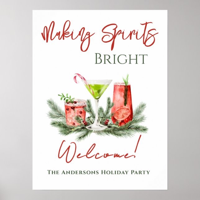 Affiche Fête de fin d'année Making Spirits Bright Bienvenu (Devant)