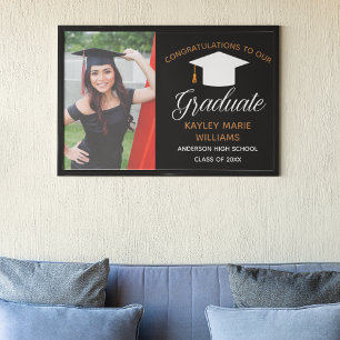 Affiche Fête de fin d'études chic Photo de remise de diplô