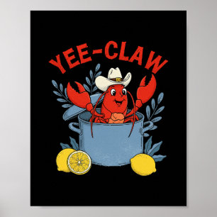 Affiche Fête de fruits de mer Yee-claw Western Cowboy écre