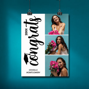 Affiche Fête de graduation Multi Photo Moderne