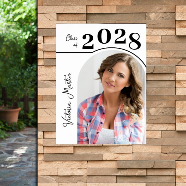 Affiche Fête de graduation photo Arch moderne (Modern arch photo graduation party poster - PRINTED and/or INSTANT DOWNLOAD)