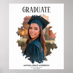 Affiche Fête de graduation photo géométrique et design