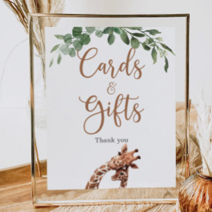 Affiche Fête de la girafe de Cute Cartes et signes cadeaux