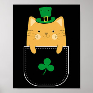 Affiche Fête de la Saint-Patrick Amateur de Chat Irlandais