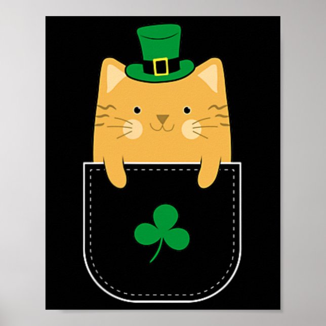 Affiche Fête de la Saint-Patrick Amateur de Chat Irlandais (Devant)