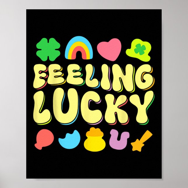 Affiche Fête de la Saint-Patrick Charme Chanceux Trèfle Ir (Devant)