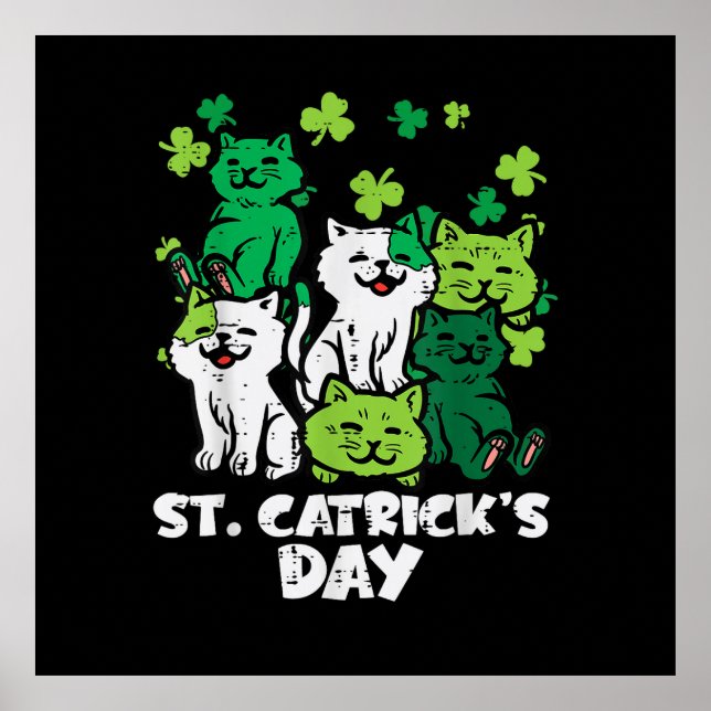 Affiche Fête de la Saint-Patrick chats jour de Catricks Sa (Devant)