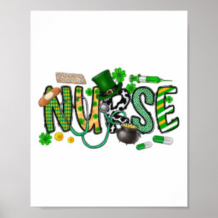 Affiche Fête de la Saint-Patrick Infirmière Irlandaise Sha