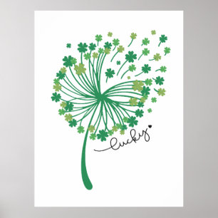 Affiche Fête de la Saint-Patrick Pissenlit Chanceux