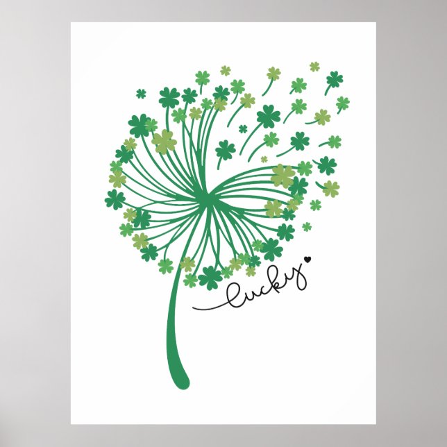 Affiche Fête de la Saint-Patrick Pissenlit Chanceux (Devant)
