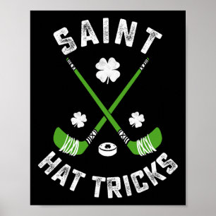 Affiche Fête de la Saint-Patrick Saint Hat Tricks Hockey T