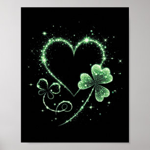 Affiche Fête de la Saint-Patrick Shamrock Cœur Irlandais S