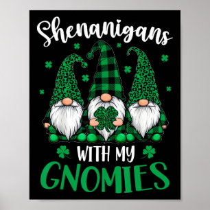 Affiche Fête de la Saint-Patrick Trèfle Gnomes Mignons Fem
