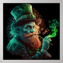 Fête de la Saint-Patrie Leprechaun Fumer un tuyau