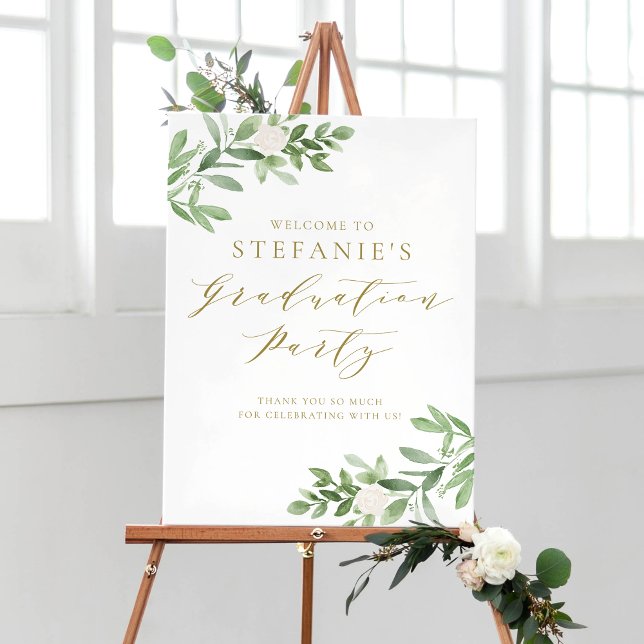 Affiche Fête de la verdure et des fleurs blanches Bienvenu (Créateur téléchargé)