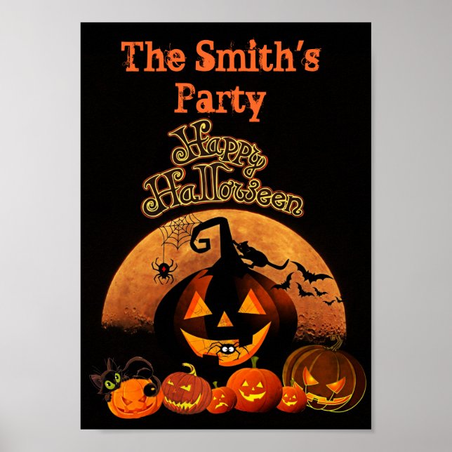 Affiche Fête de l'Halloween (Customisez !) (Devant)