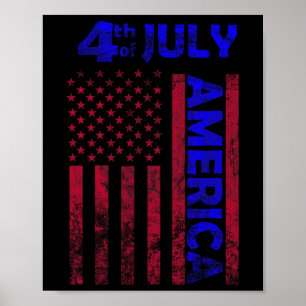 Affiche Fête de l'Indépendance Amérique Drapeau 4 juillet