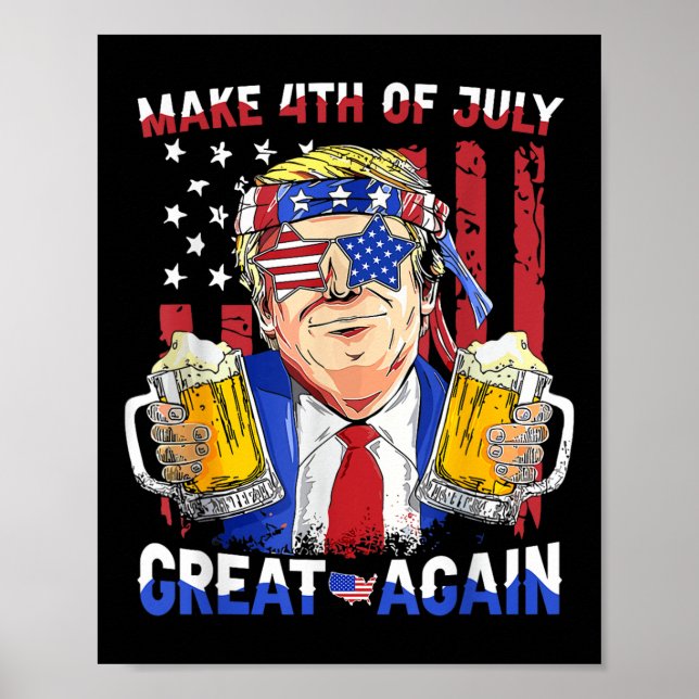 Affiche Fête de l'Indépendance de Trump Faire 4 juillet Gr (Devant)