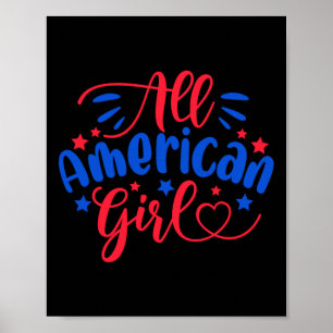 Affiche Fête de l'Indépendance des filles américaines 4 Ju
