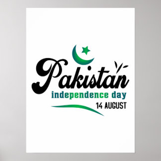 Affiche Fête de l'indépendance du Pakistan 14 août