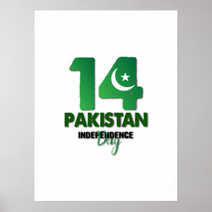 Affiche Fête de l'indépendance du Pakistan 14 août