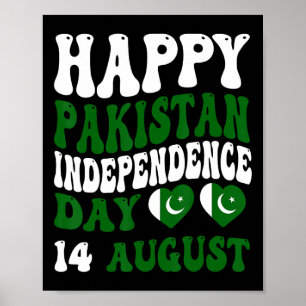 Affiche Fête de l'Indépendance du Pakistan Fierté du drape
