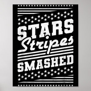 Affiche Fête de l'Indépendance Écrasée Stars and Stripes