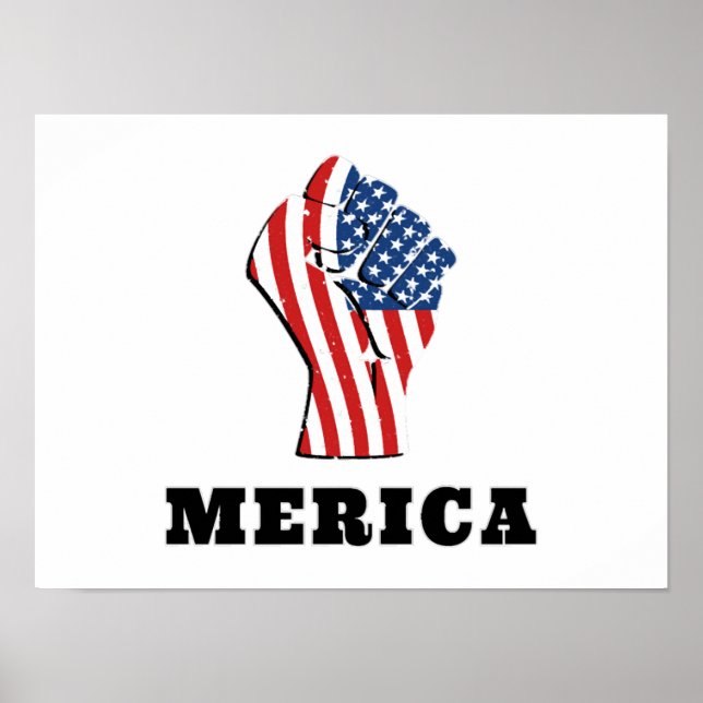 Affiche Fête de l'Indépendance Fermer Flag 4 juillet (Devant)