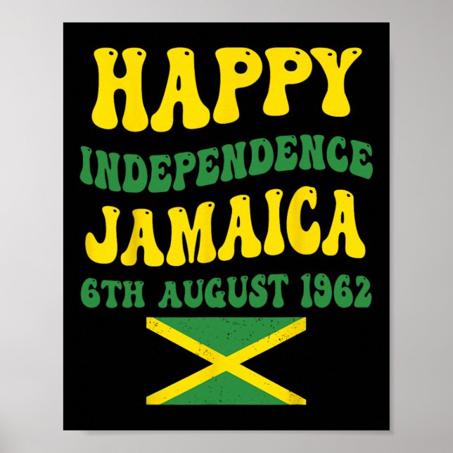 Affiche Fête de l'Indépendance Fier drapeau jamaïcain 6 ao (Devant)