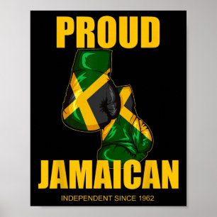 Affiche Fête de l'Indépendance Fiers gants de boxe jamaïca