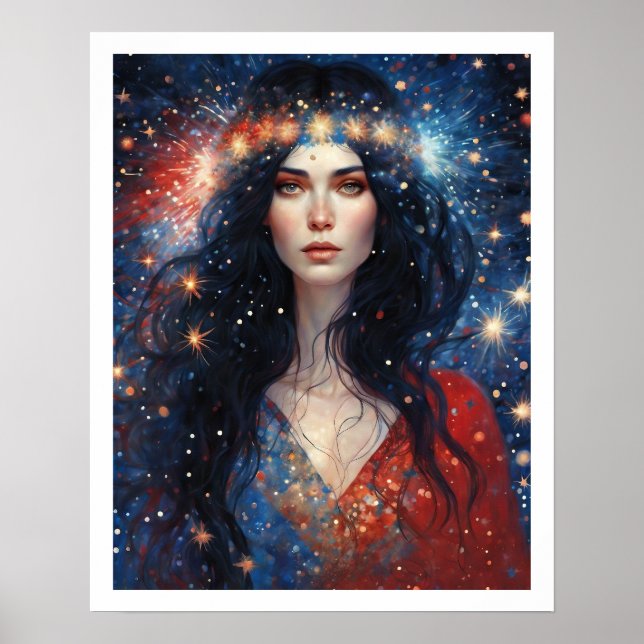 Affiche Fête de l'Indépendance Juillet Feu d'artifice Art  (Devant)