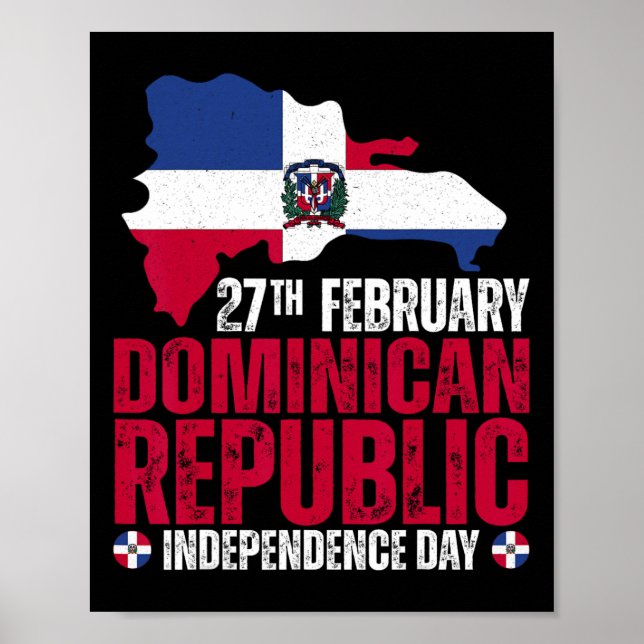 Affiche Fête de l'Indépendance République Dominicaine Drap (Devant)