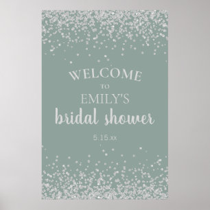 Affiche Fête de mariage Agave Silver Confetti