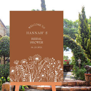 Affiche Fête de mariage bohème orange brûlé de fleur sauva