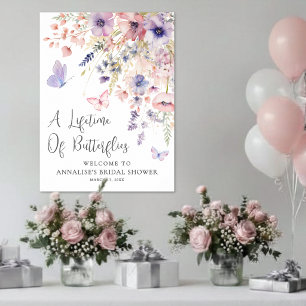 Affiche Fête de mariage champêtre papillon