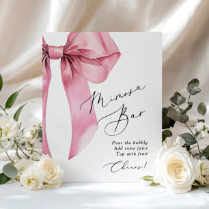 Affiche Fête de mariage Coquette avec bar Mimosa et nœud r
