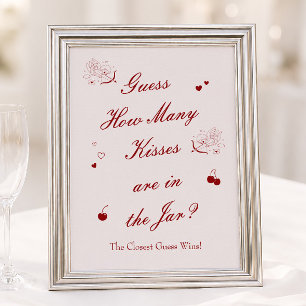 Affiche Fête de mariage de la Saint-Valentin Devinez combi