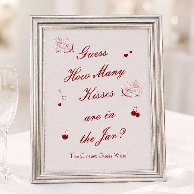 Affiche Fête de mariage de la Saint-Valentin Devinez combi (Créateur téléchargé)