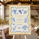 Affiche Fête de mariage fantaisiste italienne La Dolce Vit<br><div class="desc">Affiche de fête de mariage fantaisiste italienne La Dolce Vita</div>